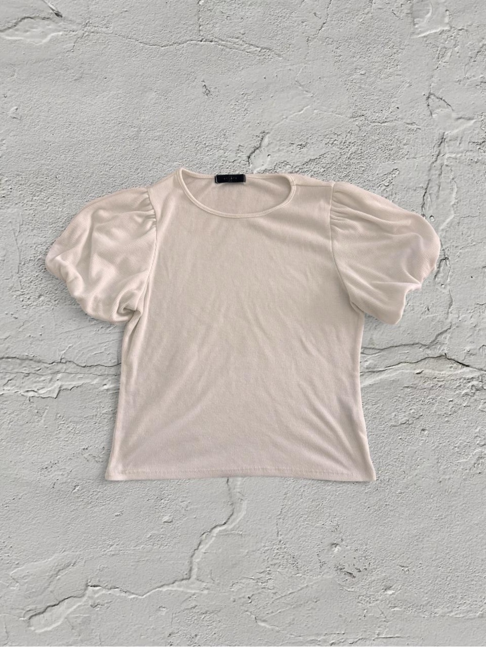 21 Saints Puff-Sleeve white Knit Top